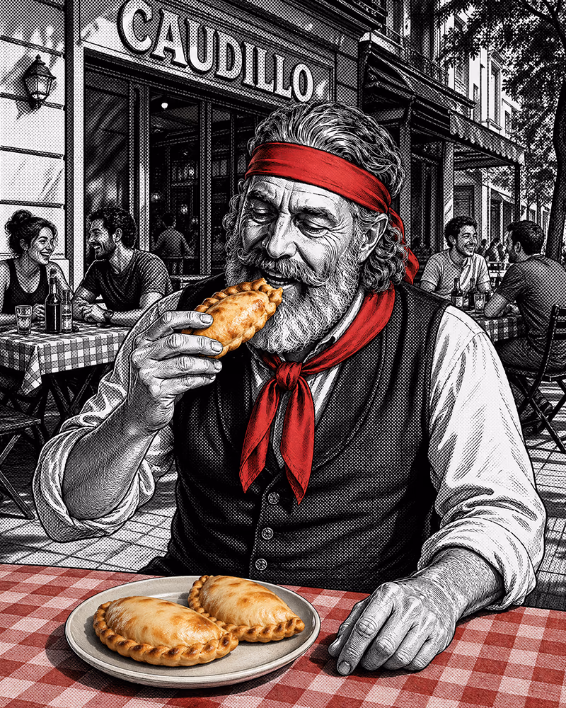 Empanada de Caudillo Bar, menú de mediodía